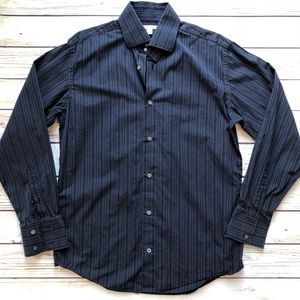 ✨BANANA REPUBLIC Navy Stripped Dress Shirt